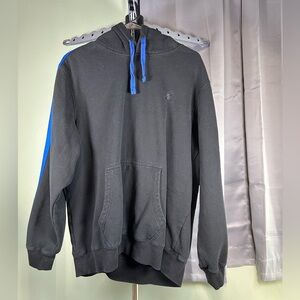 Rare STARTER Black with Blue sleeve stripes  Hooded Sweatshirt